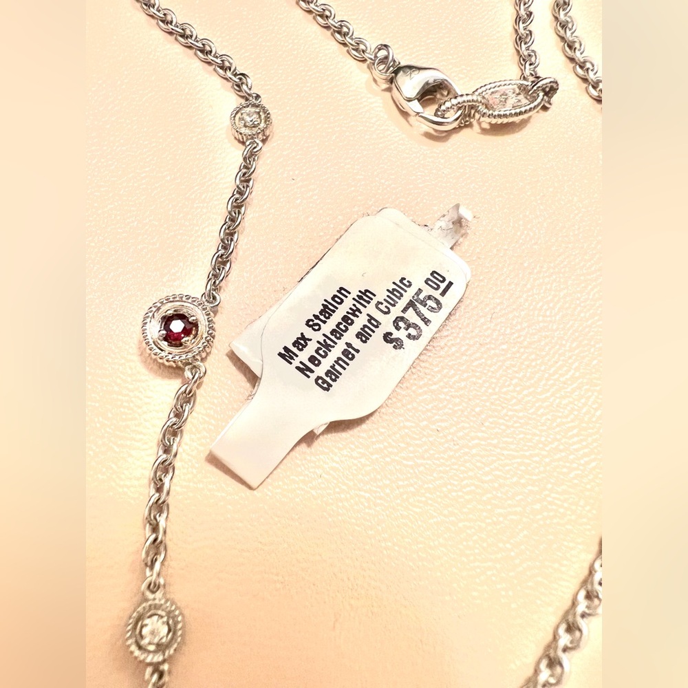 NWT Judith Ripka JR Garnet Max Station Collection 18 Inch Necklace RARE! - Picture 8 of 14
